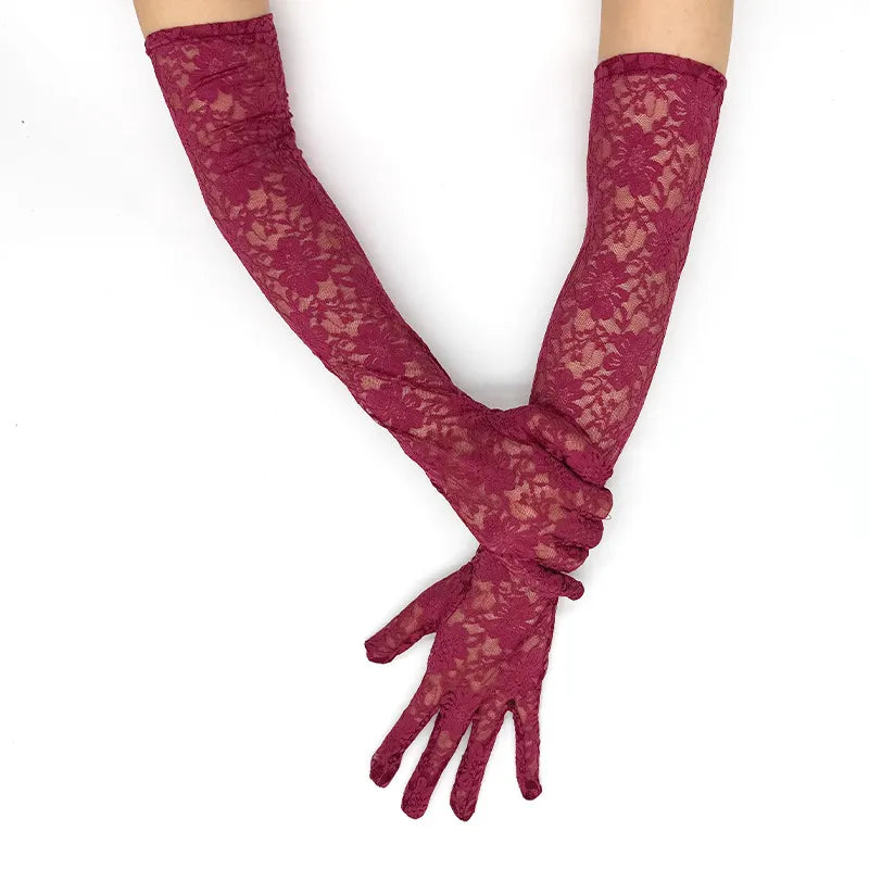 Women's Halloween Witch Cos Lace Gloves