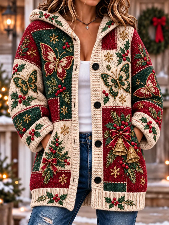 Women'S Christmas Patchwork Color Block Floral Top