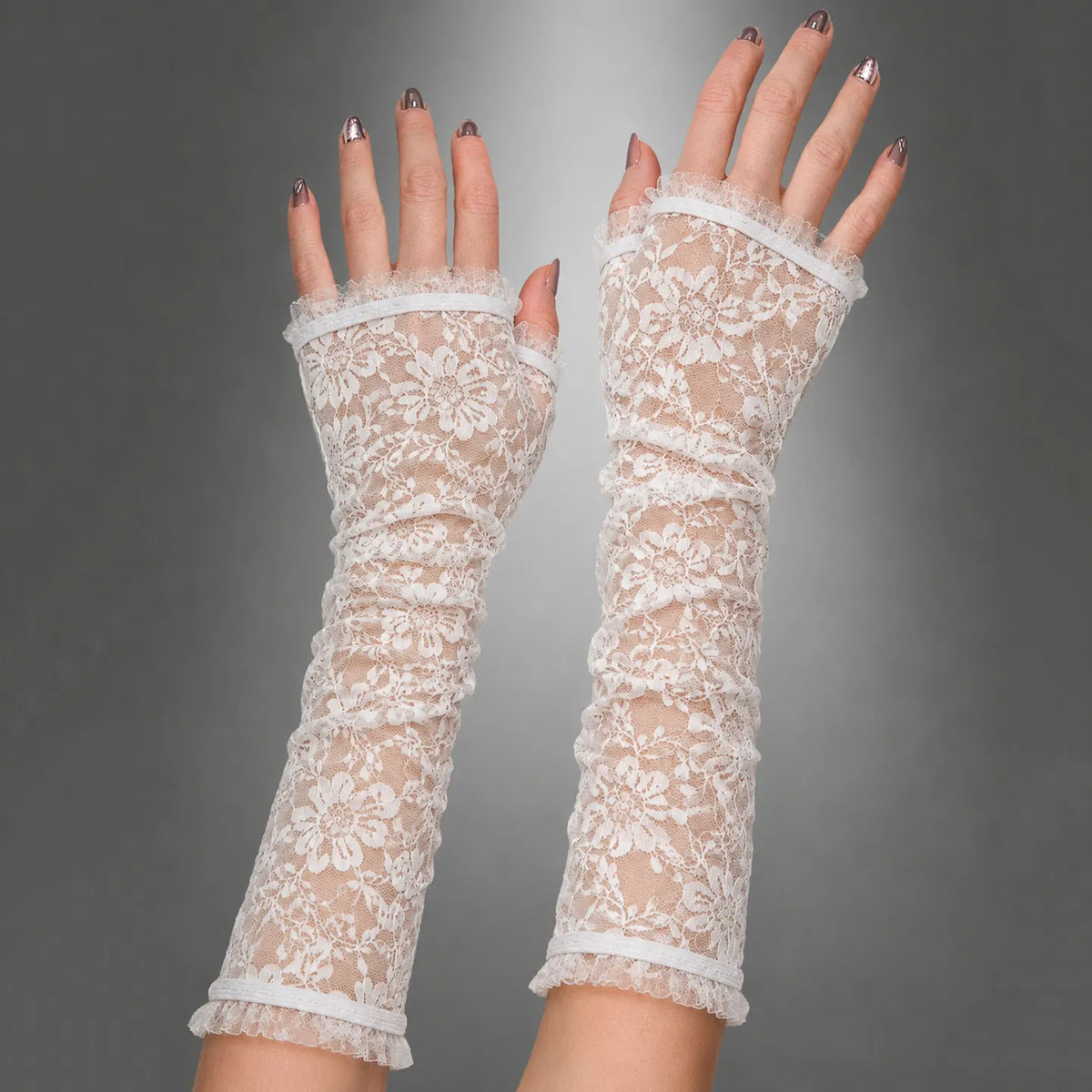 Women's Halloween Witch Cos Half Finger Lace Gloves