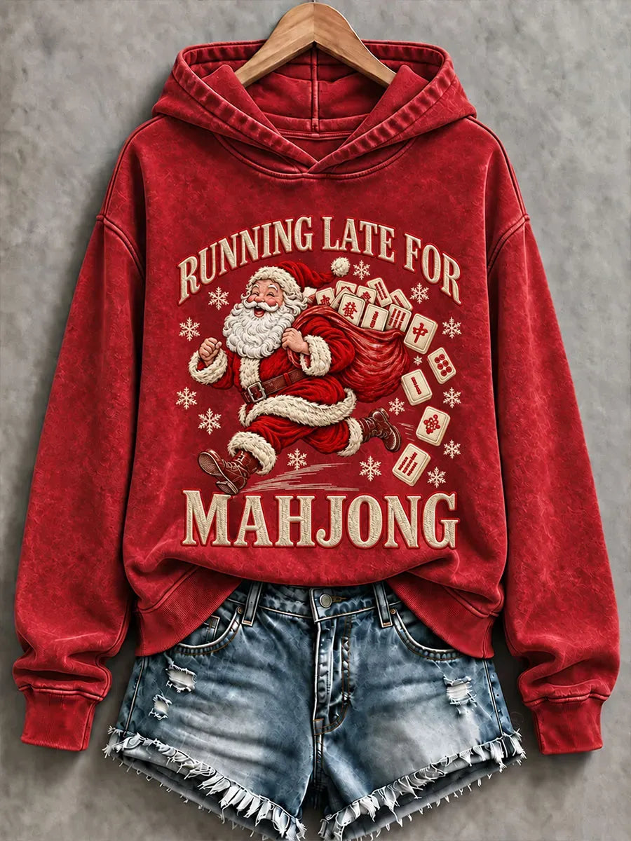Women'S Christmas Mahjong Print Casual Hoodie