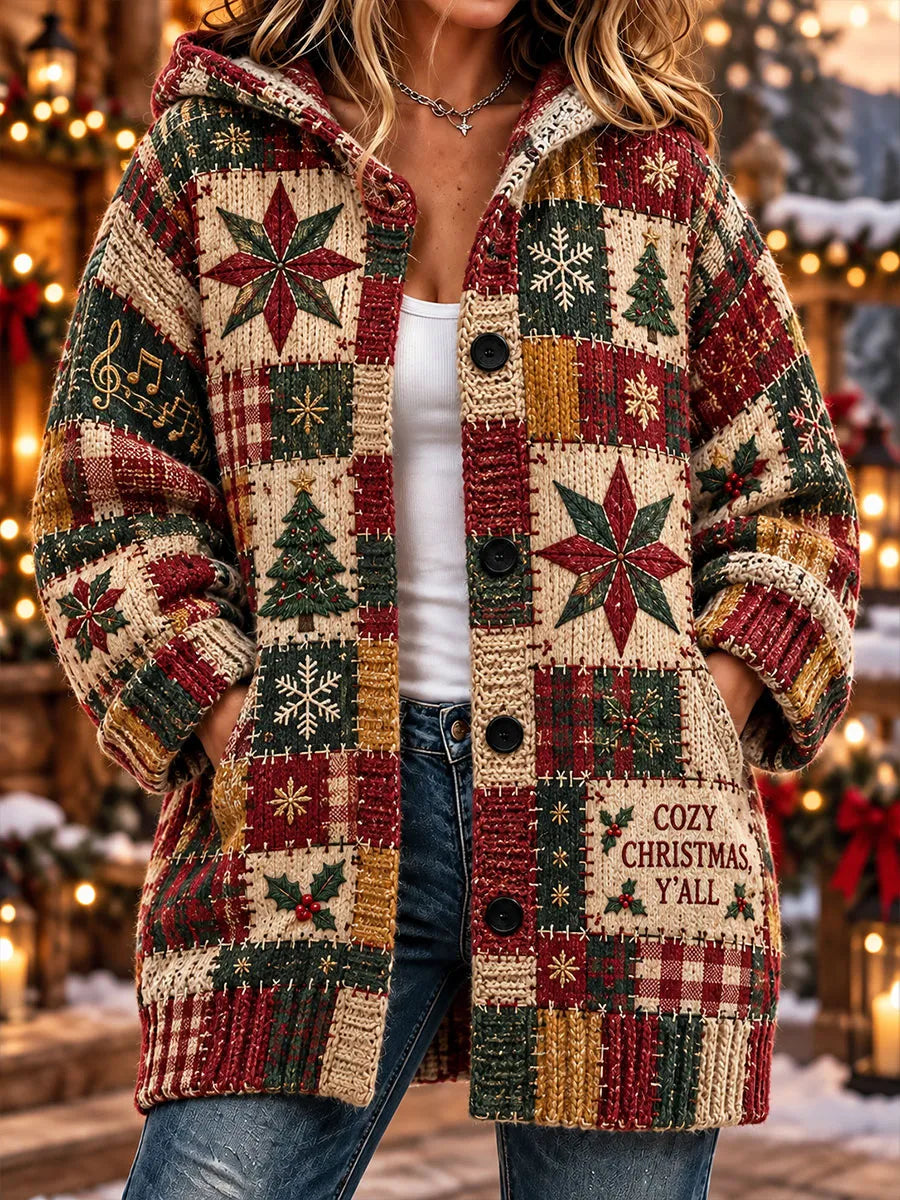 Women's Tennessee Country-Style Patchwork Knitted Cardigan