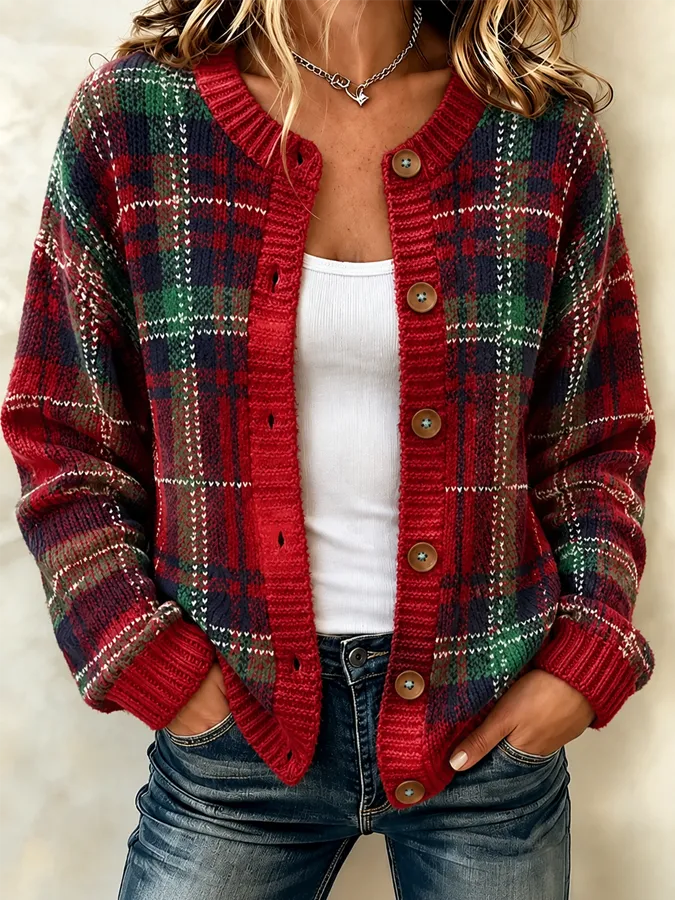 Women'S Christmas Casual Cardigan Wool Sweater