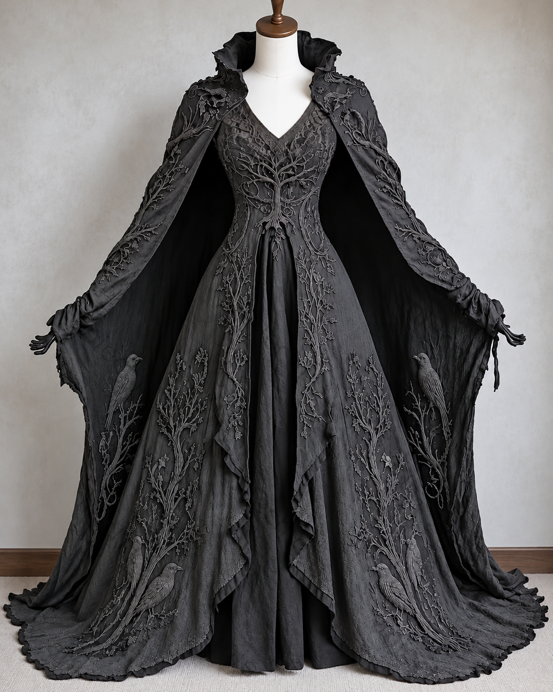 Women's Viking Raven Embroidered Dress5884