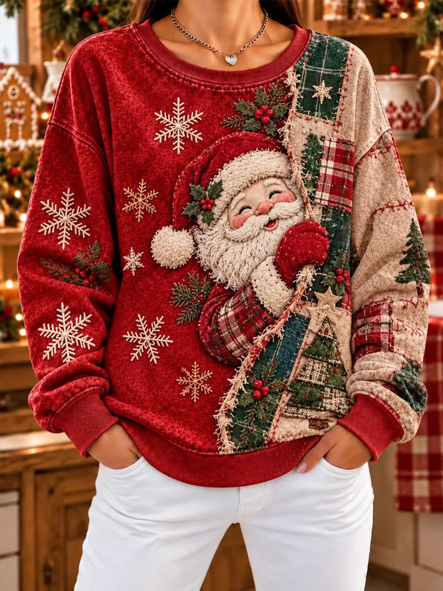 Women's Christmas Printed Regular Sweatshirt