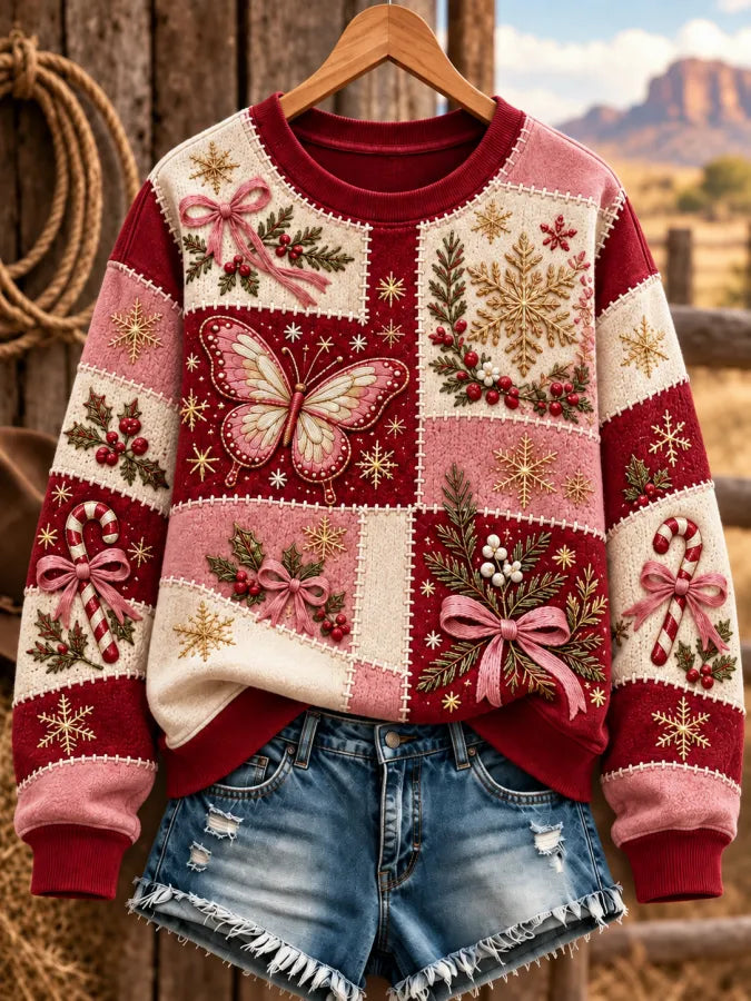 Women'S Casual Printed Round Neck Sports Sweatshirt