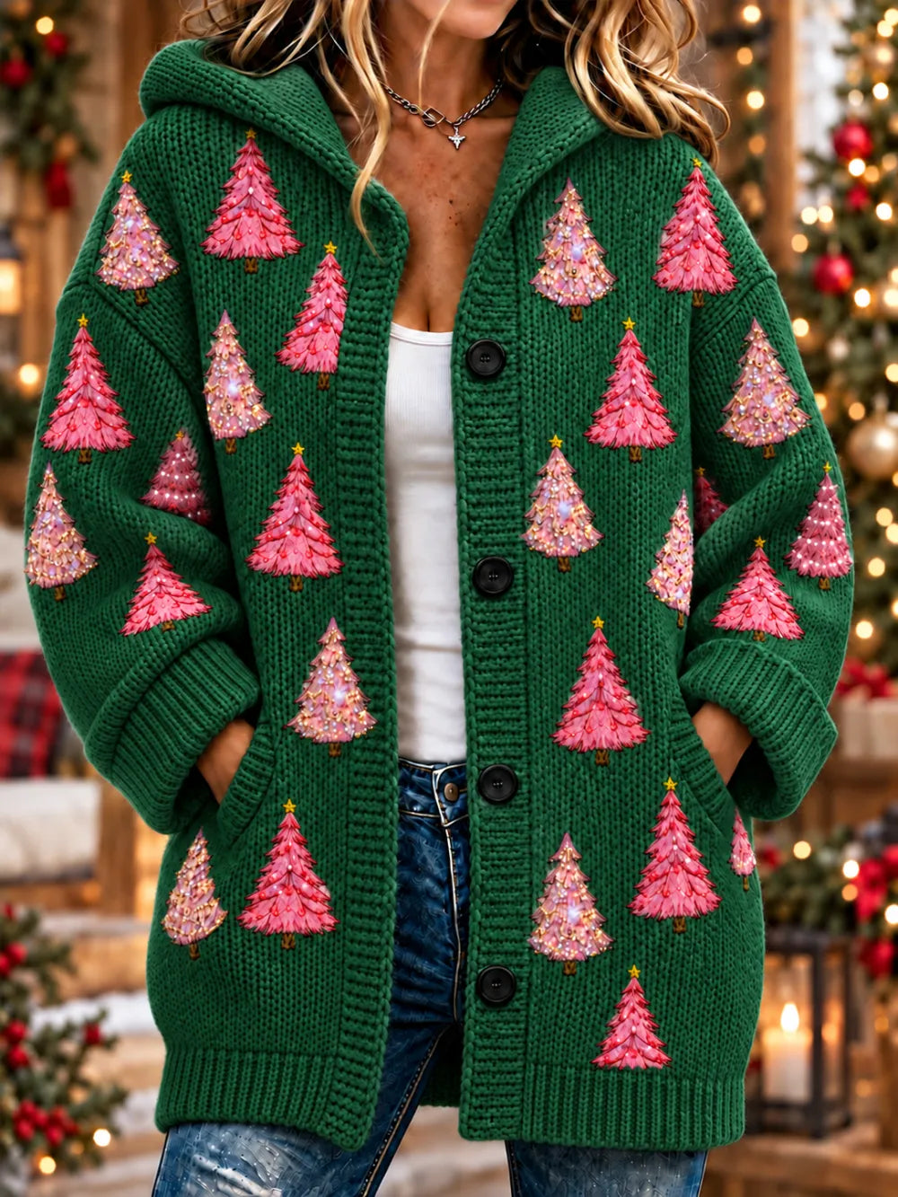 Women'S Christmas Print Casual Cardigan