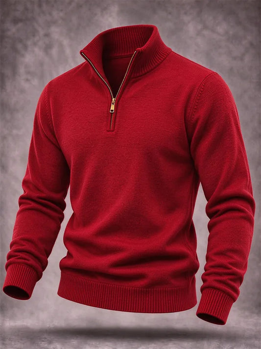 Men'S Knitted Zipper Sweatshirt