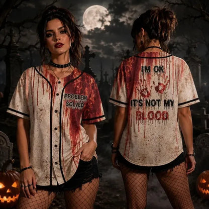 Women's Vintage Halloween Horror Baseball Jersey