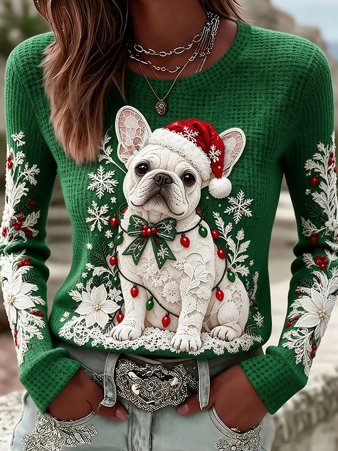 Women'S Dog Printed Casual Top