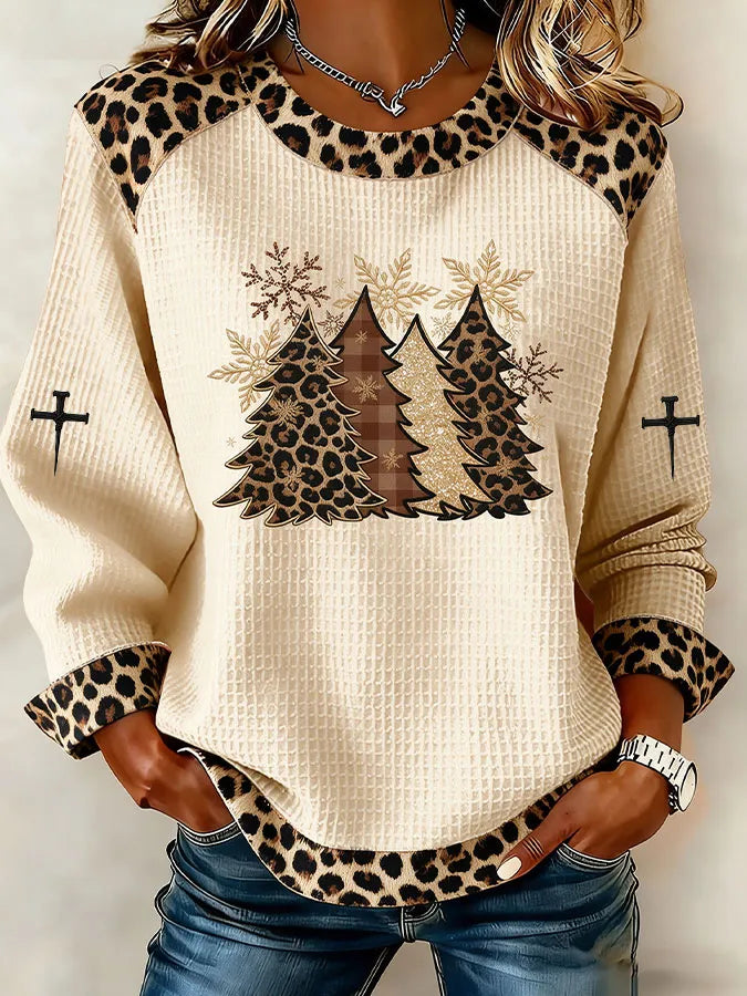 Women'S Christmas Print Casual Long Sleeved Shirt