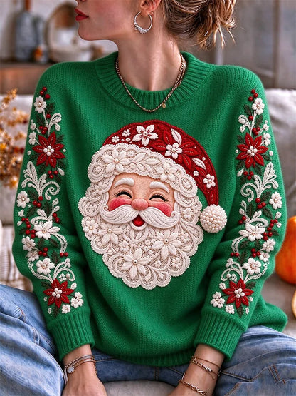 Women'S Santa Claus Round Neck Top