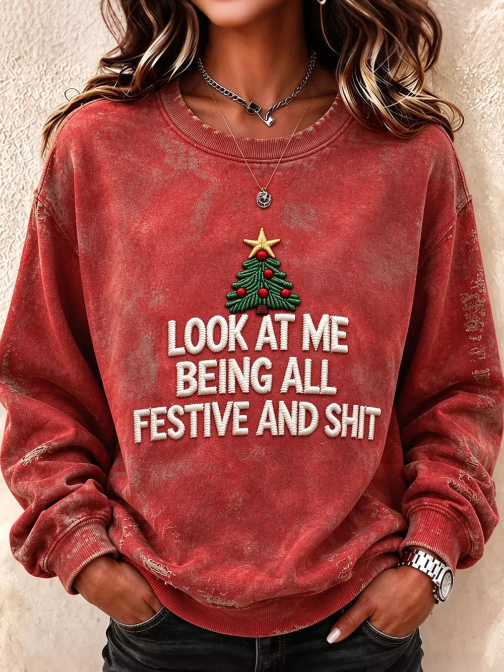 Women's Christmas Tree Crewneck Sweatshirt