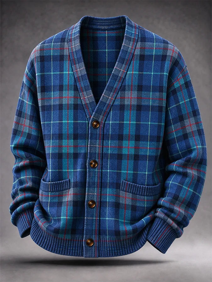 Men'S Western Style Striped Cardigan