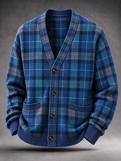 Men'S Western Style Striped Cardigan