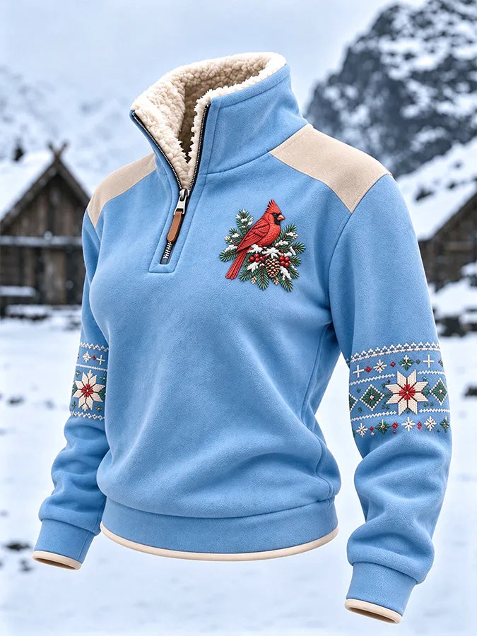 Women'S Christmas Zipper Sweatshirt