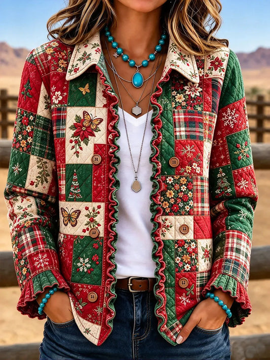 Ladies' Butterfly Patterned Casual Western Style Jacket