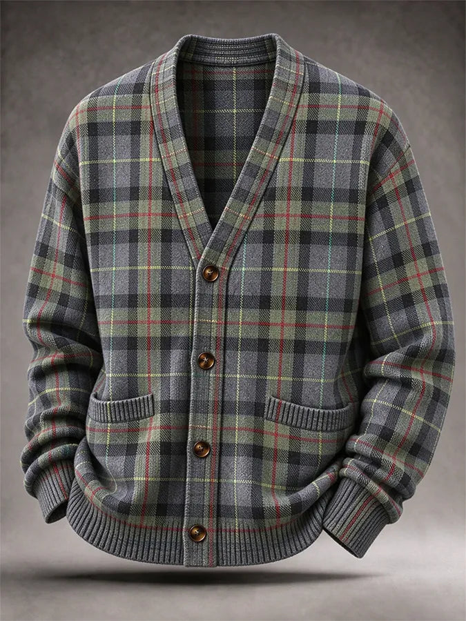 Men'S Western Style Striped Cardigan