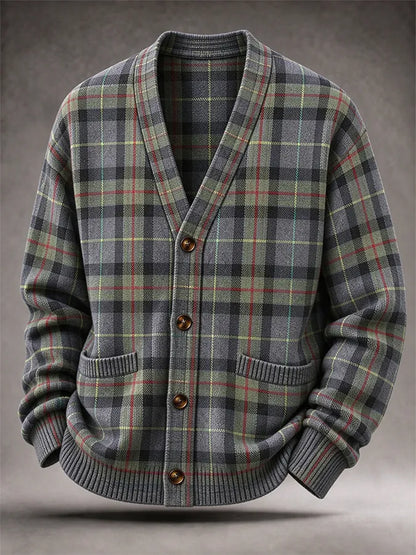Men'S Western Style Striped Cardigan