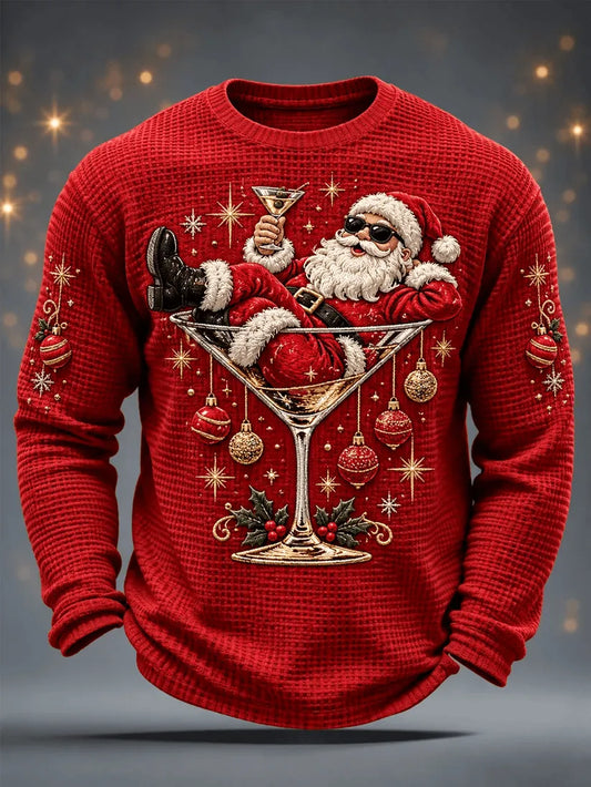 Men'S Christmas Printed Round Neck Casual Top