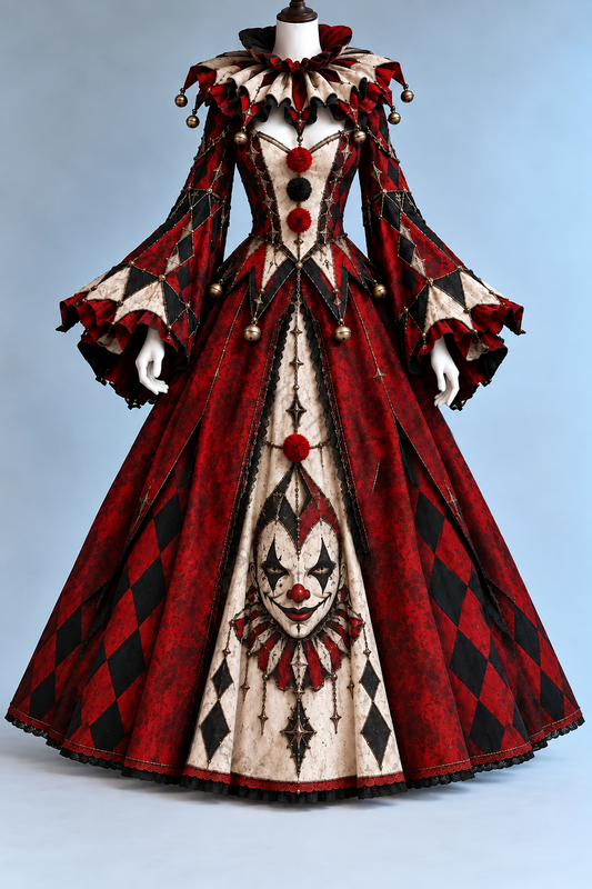 Women's costumes Halloween-themed Harley Quinn-style cosplay dresses8584