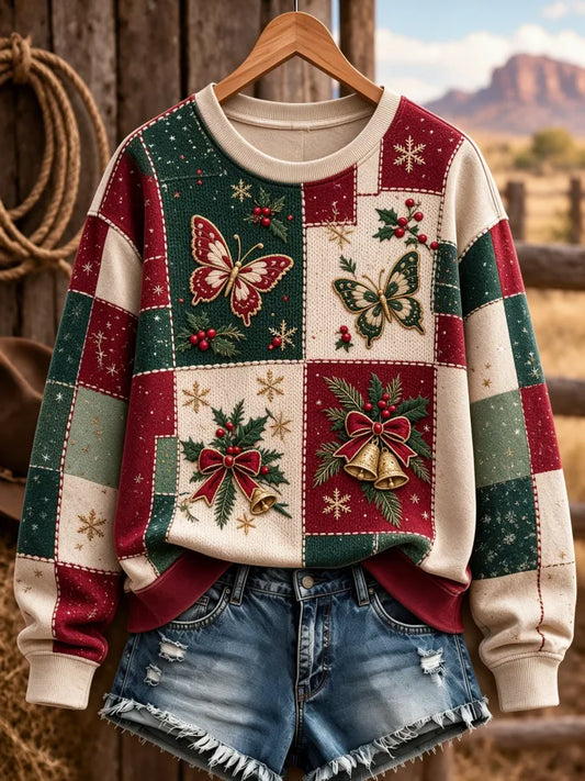 Women'S Casual Printed Round Neck Sports Sweatshirt