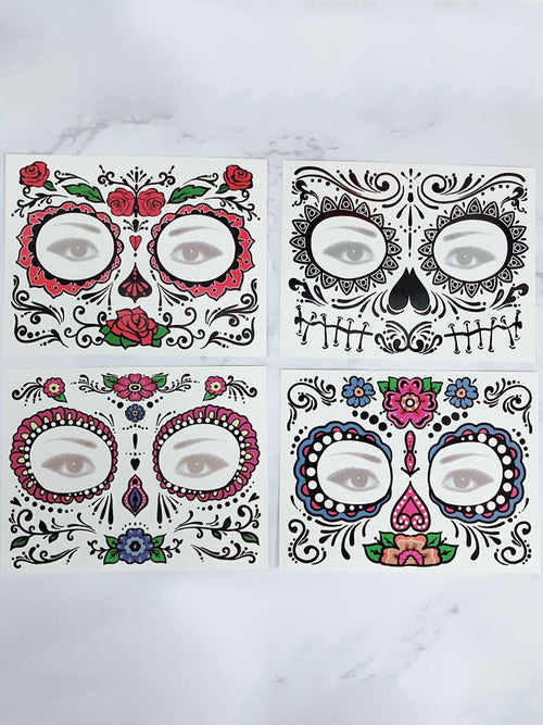Sugar Skull Inspired Face Temporary Tattoo