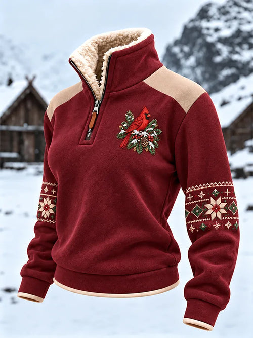 Women'S Christmas Zipper Sweatshirt