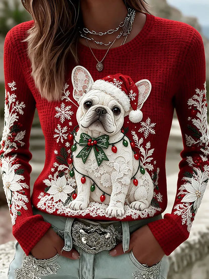 Women'S Dog Printed Casual Top