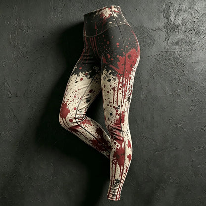 Women's Halloween Tie-dye Bloodstain Print Leggings