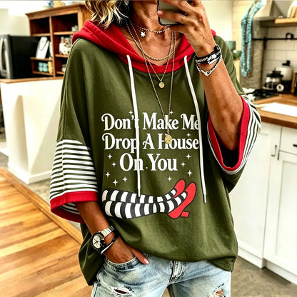 Women's Retro Halloween Striped Print Casual Hoodie