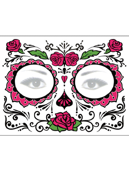 Sugar Skull Inspired Face Temporary Tattoo