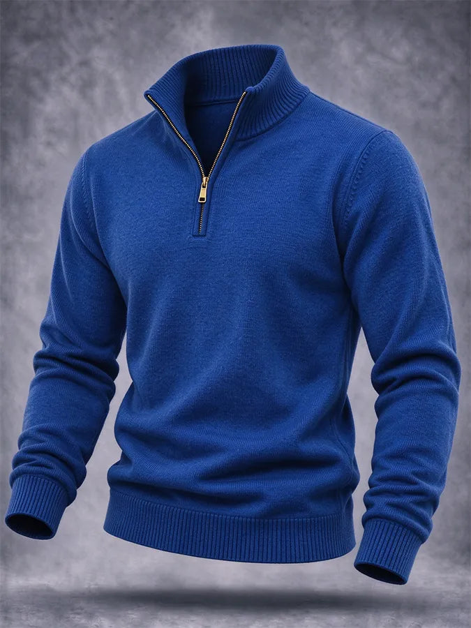 Men'S Knitted Zipper Sweatshirt