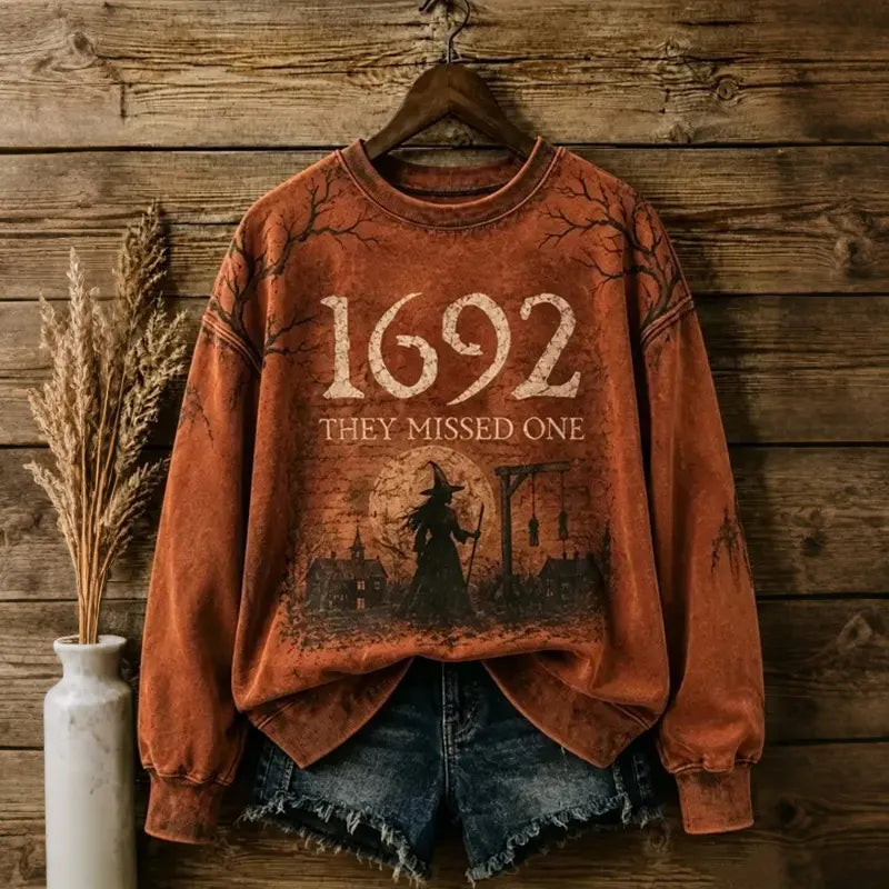 Women's Halloween 1692 Printed Pattern Casual Sweatshirt