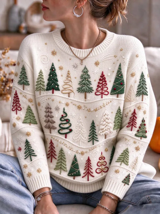 Women'S Christmas Print Crew Neck Long-Sleeve Sweatshirt