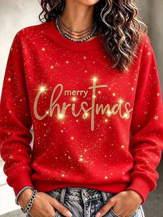 Women's Retro Christmas Dog Print Top