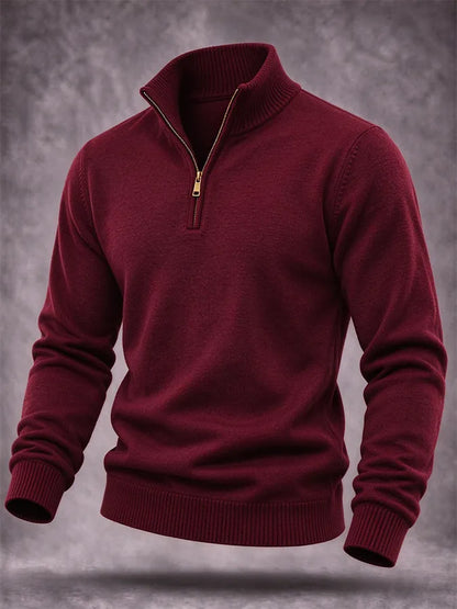 Men'S Knitted Zipper Sweatshirt