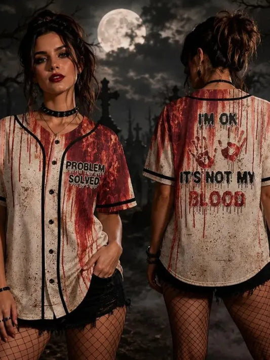 Women's Vintage Halloween Horror Baseball Jersey