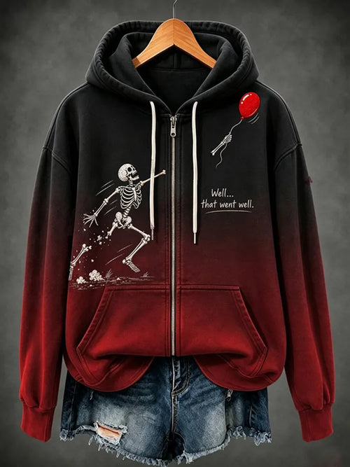 Women's Halloween 'lost Balloon' Zip-up Hoodie
