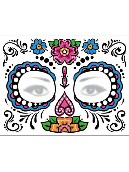 Sugar Skull Inspired Face Temporary Tattoo