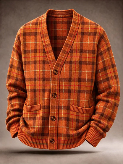 Men'S Western Style Striped Cardigan