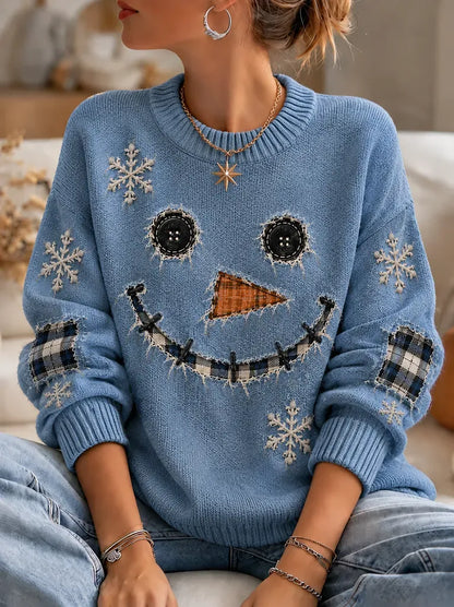 Women'S Snowman Casual Knitted Top