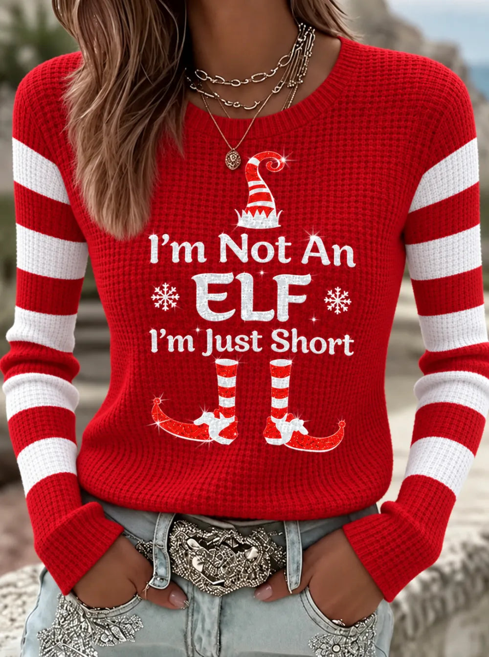 Women'S Christmas Print  Top