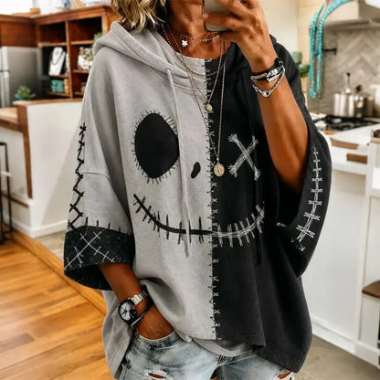 Women's Halloween Pumpkin Face Printing Hoodie