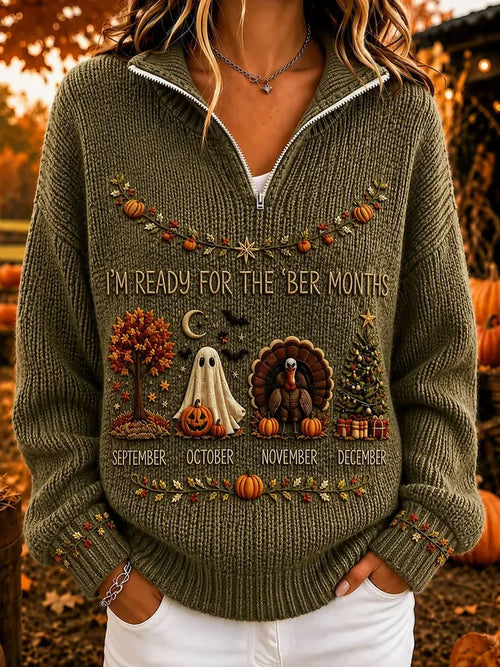 Women'S Vintage I'M Ready For The 'Ber Months Print Top
