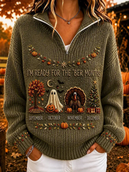 Women'S Vintage I'M Ready For The 'Ber Months Print Top