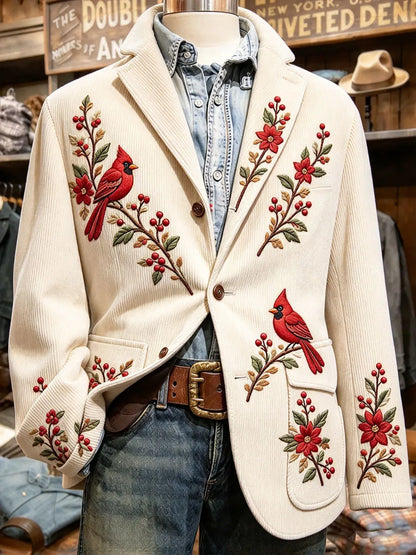 Men'S Christmas Animal Pattern Rest Suit Jacket