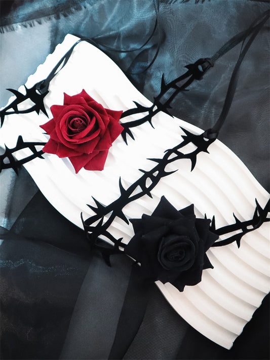 Vintage Rose & Thorns Gothic Choker