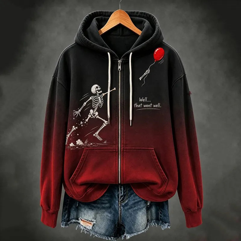 Women's Halloween 'lost Balloon' Zip-up Hoodie