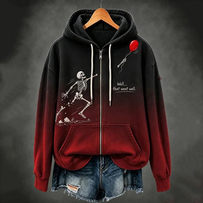 Women's Halloween 'lost Balloon' Zip-up Hoodie