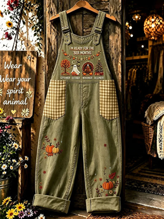 Women'S Wear: I'M Ready For Ber Month! Printed Overalls
